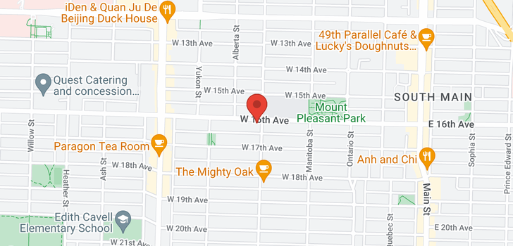 map of 218 W 16TH AVENUE